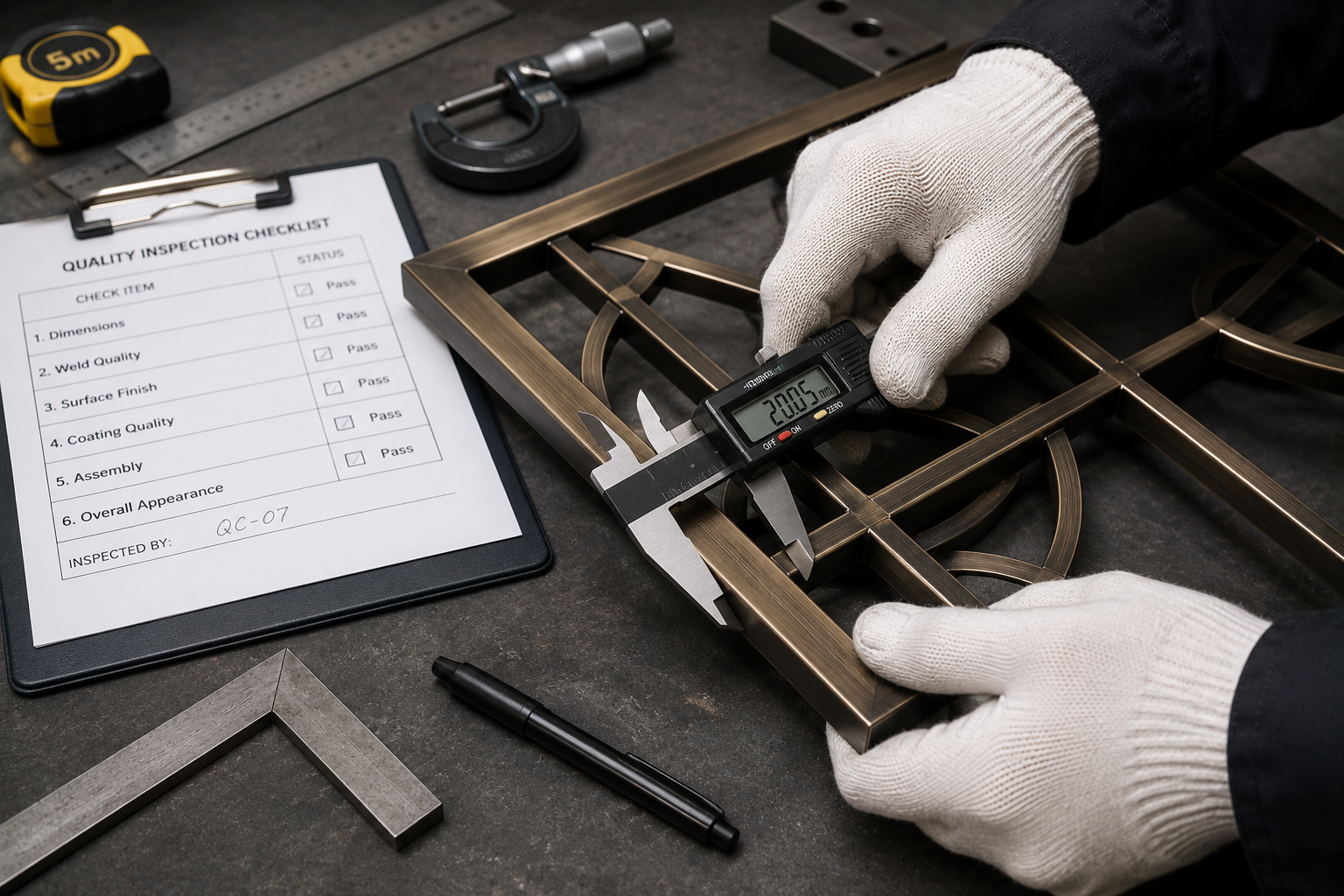 Quality inspection of a finished product
